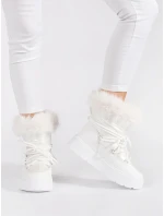 Pěkné sněhule dámské bílé platforma Pěkné sněhule dámské bílé platforma