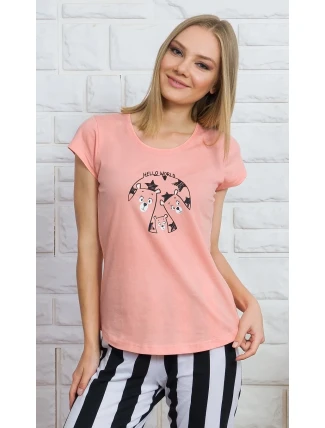 Dámské pyžamo kapri Hello world Dámské pyžamo kapri Hello world