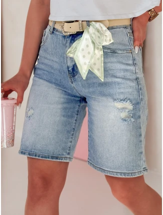 Dámské džínové šortky s páskem SHORTIVA modré FashionStreet SY0476