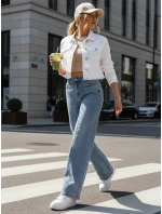 Dámské široké džíny modré FashionStreet UY2871 Dámské široké džíny modré FashionStreet UY2871