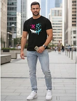 Pánské bavlněné streetwearové tričko černé FashionStreet NX5100R