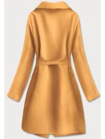 Hořčicový dámský minimalistický kabát (747ART) Hořčicový dámský minimalistický kabát (747ART)