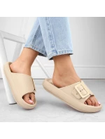 Žabky s přezkou Vinceza W JAN308 beige