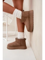 Dámské Sněhule Na Platformě Zateplené Kožíškem Khaki Vesirae