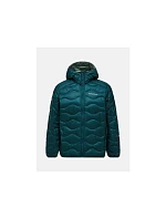 Pánská péřová bunda PEAK PERFORMANCE M Helium Down Hood Jacket, zelená barva Pánská péřová bunda PEAK PERFORMANCE M Helium Down Hood Jacket, zelená barva