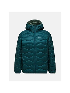 Pánská péřová bunda PEAK PERFORMANCE M Helium Down Hood Jacket, zelená barva
