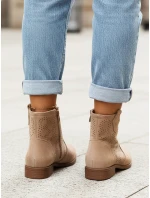 Dámské béžové ažurové boty FashionStreet ZY1344 Dámské béžové ažurové boty FashionStreet ZY1344