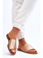 Dámské kožené žabky zlato Amite