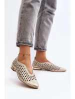 Zazoo 2883 Prodyšné balerínky z přírodní kůže Zlaté