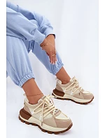 Kožené semišové dámské tenisky GOE TT2N4021 Béžové