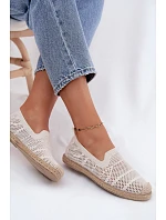Dámské síťované espadrilles z textilu světle béžové Candessa