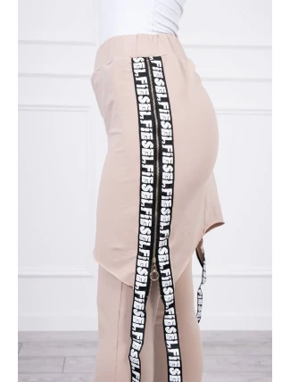 Kalhoty/oblek s nápisem selfie beige Kalhoty/oblek s nápisem selfie beige