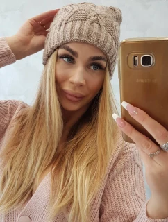 Fleecová čepice Sylwia K244 tmavě béžová