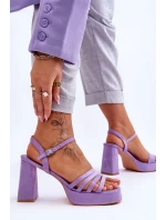 Dámské semišové sandály na platformě fialove Verda