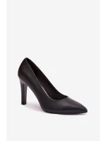 Dámské eko-kožené lodičky Sergio Leone – černé Dámské eko-kožené lodičky Sergio Leone – černé