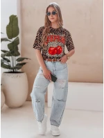 Dámské džínové kalhoty s páskem BAGGINOVA blue FashionStreet UY2683 Dámské džínové kalhoty s páskem BAGGINOVA blue FashionStreet UY2683