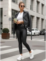 Dámské voskované legíny s vysokým pasem černé FashionStreet UY2855