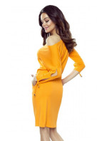 Oranžové dámské sportovní šaty s rukávy se zavazováním 430-8