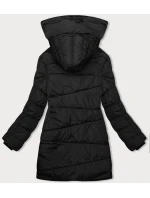 Černá asymetrická dámská bunda (2M-21113)