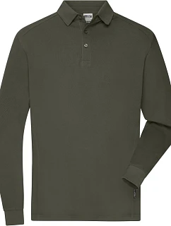 Daiber JN 1842 Pánské pracovní piqué polo s dlouhým rukávem 02.1842 olive