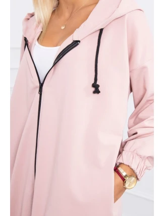 Mikina s potiskem "The world is yours" tmavě pudrově růžová