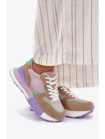 Dámské semišové tenisky na platformě Big Star – růžové