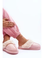 Dámské Pantofle s Kožešinou Růžové Pinky