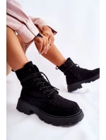 Dámské semišové kozačky zavazované Černá Vanita Dámské semišové kozačky zavazované Černá Vanita