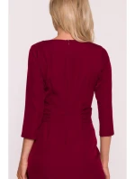 Šaty s volánkem S425  bordó - Stylove