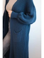 Dlouhý svetr kardigan tmavě jeansový Dlouhý svetr kardigan tmavě jeansový