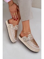 Zdobené Klapky Na Platformě Béžové Terfitra