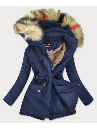 Tmavě modrá dámská zimní bunda (2010-1) Tmavě modrá dámská zimní bunda (2010-1)
