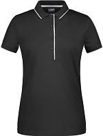 Daiber JN 727 Dámské piqué polo s kontrastní légou 02.0727 black/silver