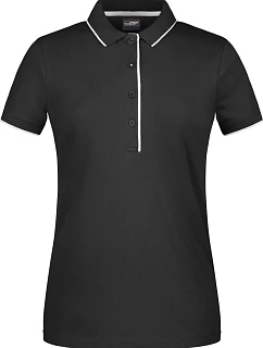 Daiber JN 727 Dámské piqué polo s kontrastní légou 02.0727 black/silver
