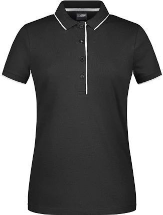 Daiber JN 727 Dámské piqué polo s kontrastní légou 02.0727 black/silver