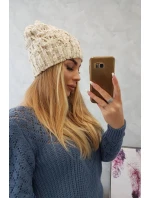 Fleecová čepice Roksana K209 ecru