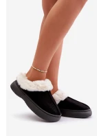 Dámské Pantofle S Kožíškem Černé Zinntia