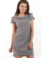 Dámské šaty A220 šedá karo - Awama Dámské šaty A220 šedá karo - Awama