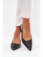 Pletené Dámské Sandály Na Jemném Podpatku Černé Jorela