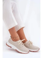 Dámské kožené polobotky s připínacím doplňkem Artiker – béžové