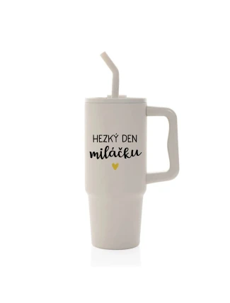 HEZKÝ DEN MILÁČKU - béžový cestovní termohrnek 900 ml