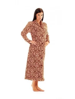 Dámský župan s šálovým límcem VICTORIA  2130 8288 Hnědá vzor - Vestis