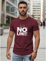 Pánské bavlněné tričko s potiskem No limit maroon FashionStreet NX0129R