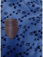 Světle modrá sportovní mikina s kapucí a se vzorem vlaštovek (2309)