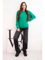 Dámská mikina s okrouhlým výstřihem basic z bavlny světle zelená