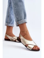 Zazoo 40407 Dámské kožené sandály Zlaté