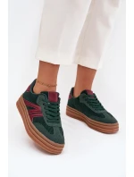 Sametové dámské tenisky na platformě Zelené Skye Sametové dámské tenisky na platformě Zelené Skye