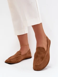 Dámské mokasíny z eko semiše ploché Camel Miryelle