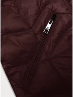 Dámská prošívaná bunda ve vínové bordó barvě pro přechodné období s kapucií Glakate (LU-2202)
