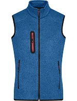 Daiber JN 773 Dámská pletená fleecová vesta se stojáčkem 02.0773 royal melange/red